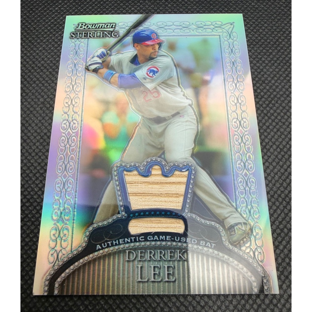 2005 Bowman Sterling Derrek Lee Game Used Bat Refractor Card 080/199 BS-DL Cubs